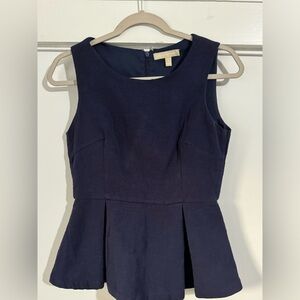 Banana Republic Midnight Blue Textured Peplum Top